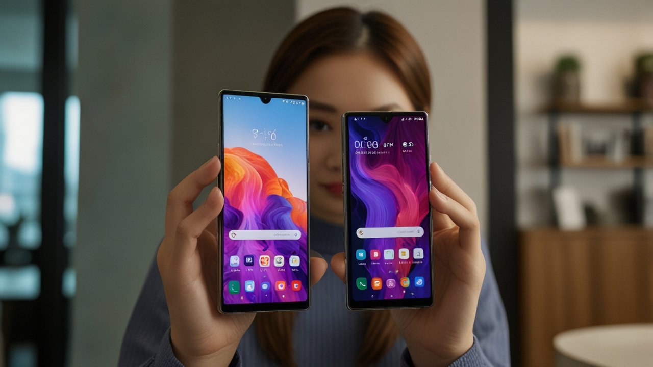 LG Wing smartphone with swivel design and dual screen configuration display