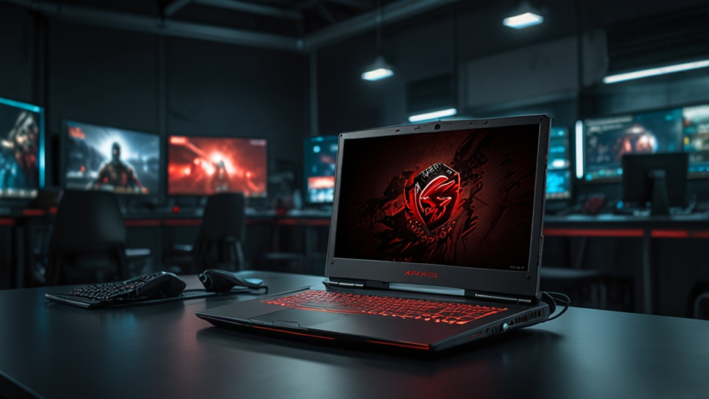 Laptop for gaming interface showing gaming laptop and high-performance computing capabilities