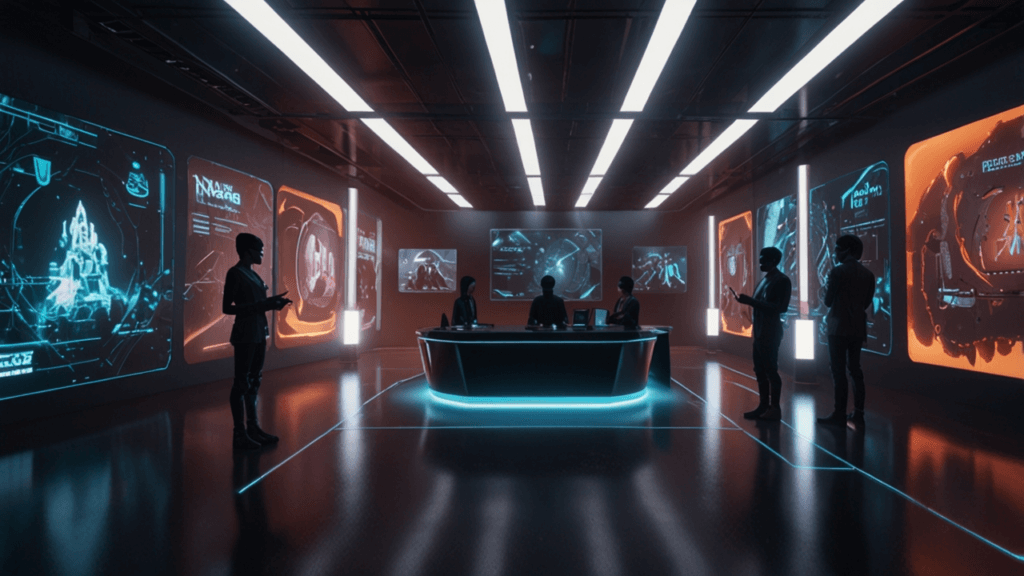 Metaverse environment with virtual worlds and immersive digital experiences
