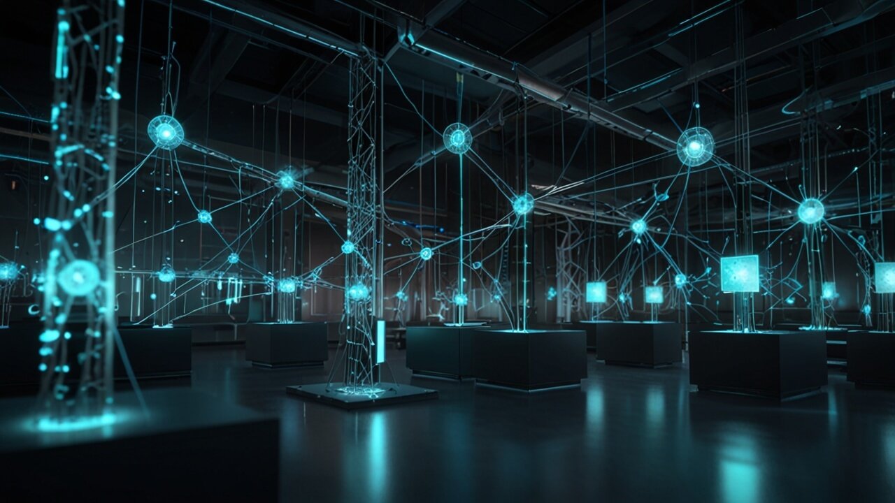 Neural networks with interconnected nodes processing information flows