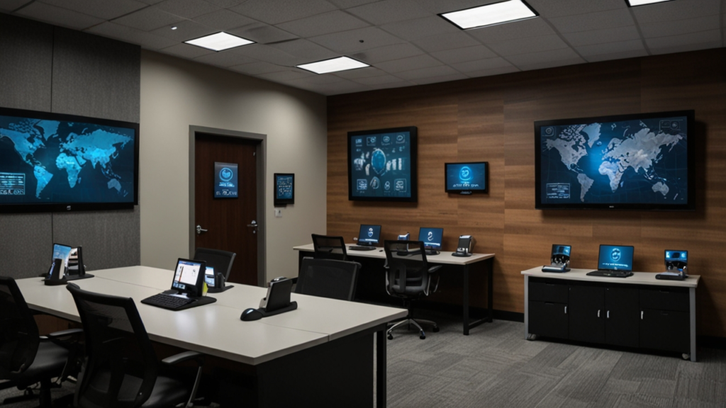 Secure mobile interface showing mobile security and protected device capabilities