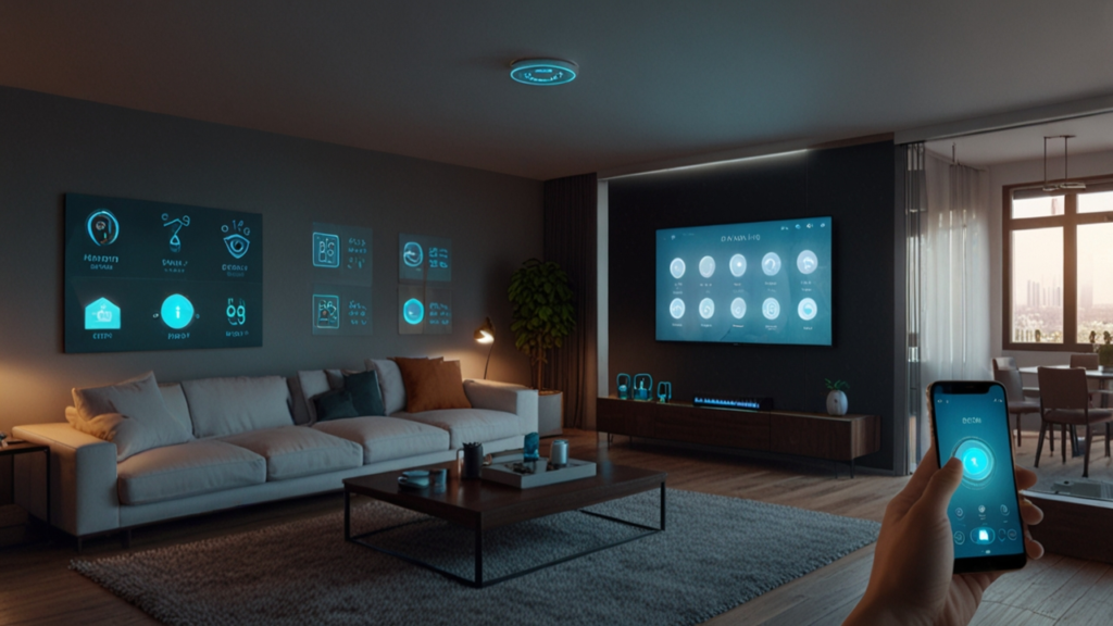 Smart home displaying automated control systems