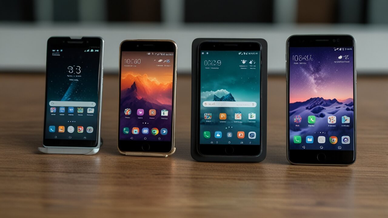 Smartphones collection showcasing latest models with advanced features and capabilities