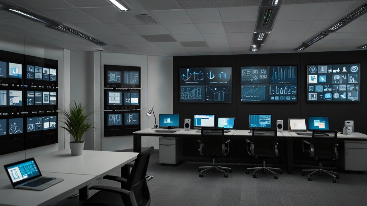 Smartphones and laptops interface showing mobile computing and device integration capabilities