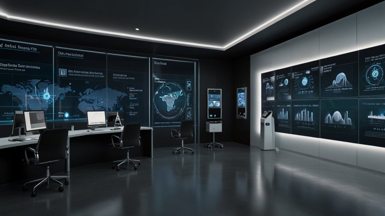 Tech trends visualization with emerging technology patterns and innovation cycles