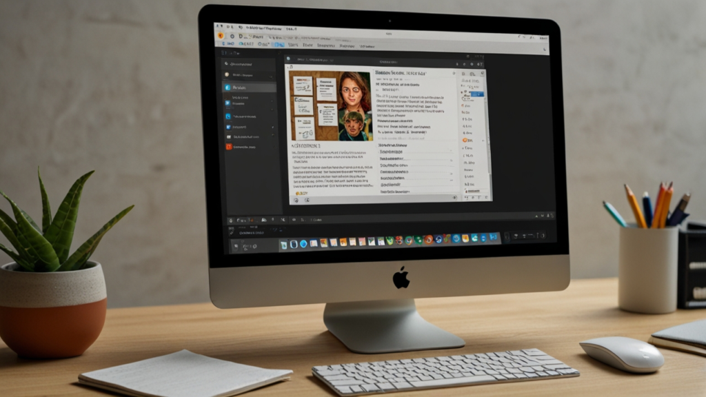 Writing app interface with document editing and creative writing tools