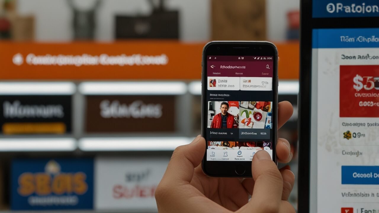 Best deals interface with technology discounts and shopping savings opportunities