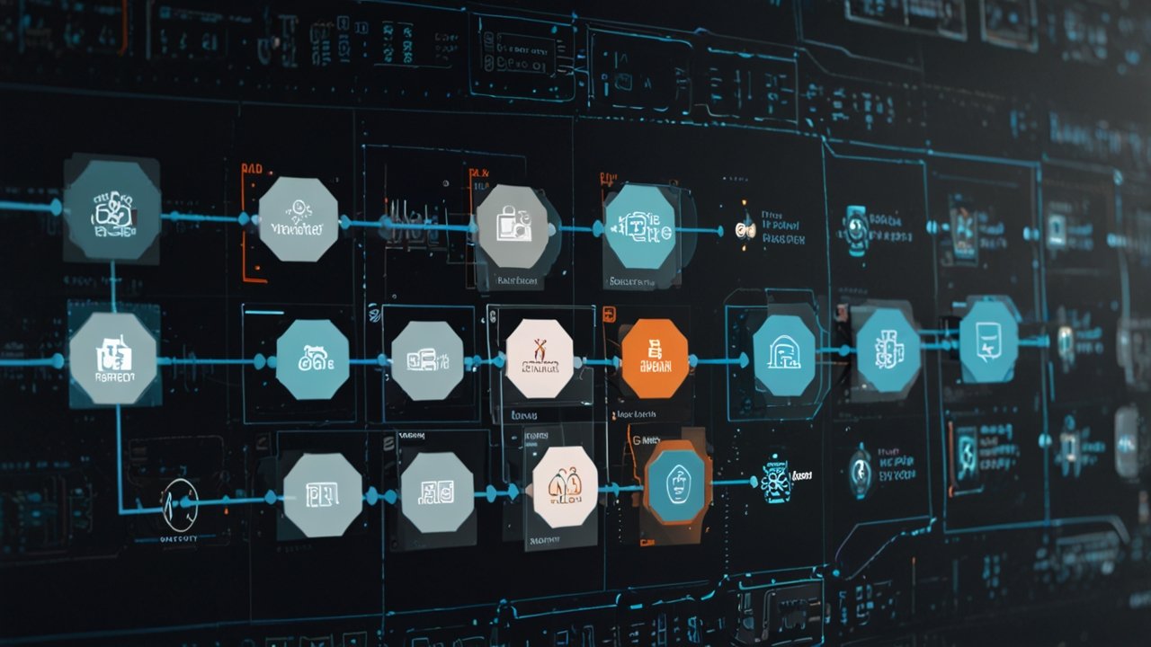 Modern AI deployment center with production systems, model integration platforms, and scalable machine learning infrastructure