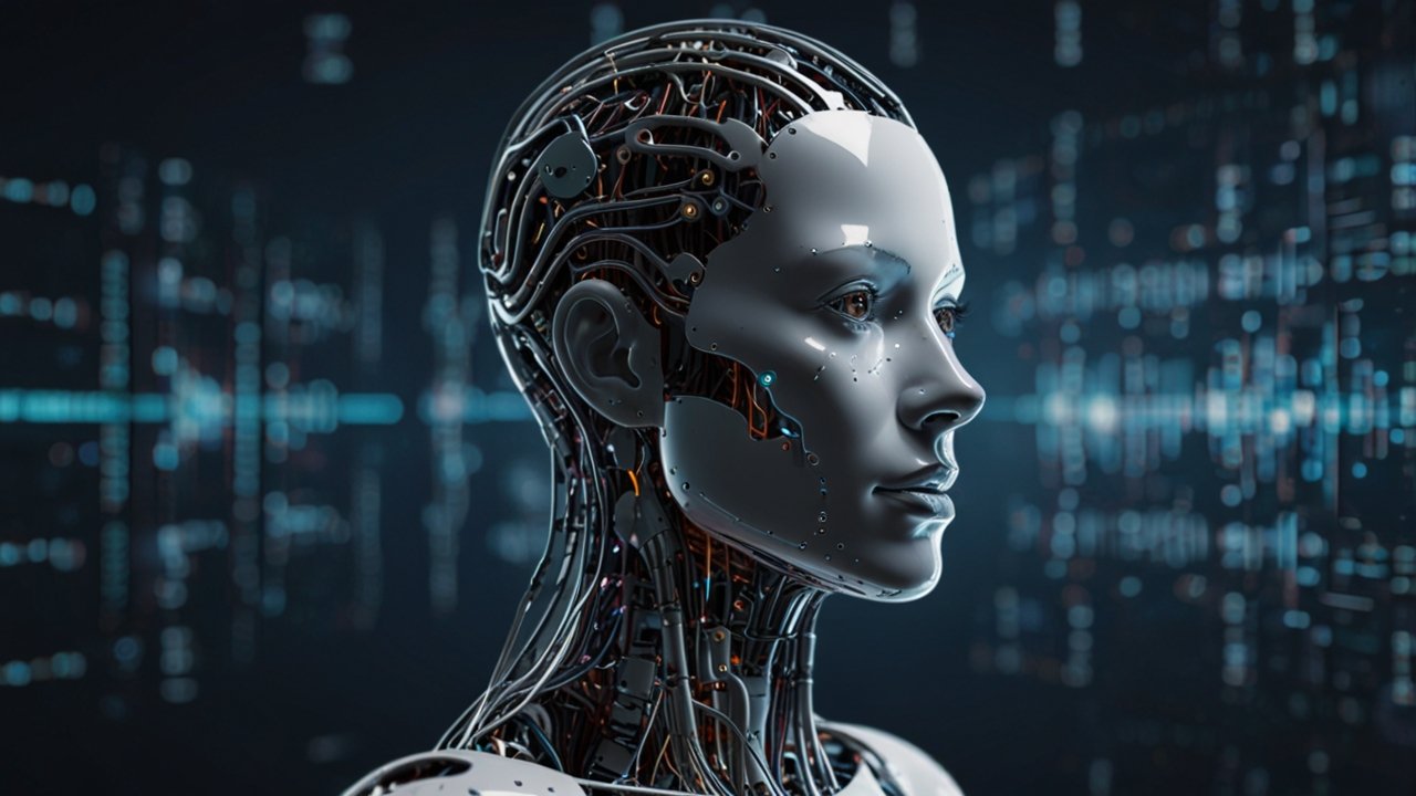 Advanced AI training facility with machine learning optimization displays, neural network development, and model performance monitoring systems