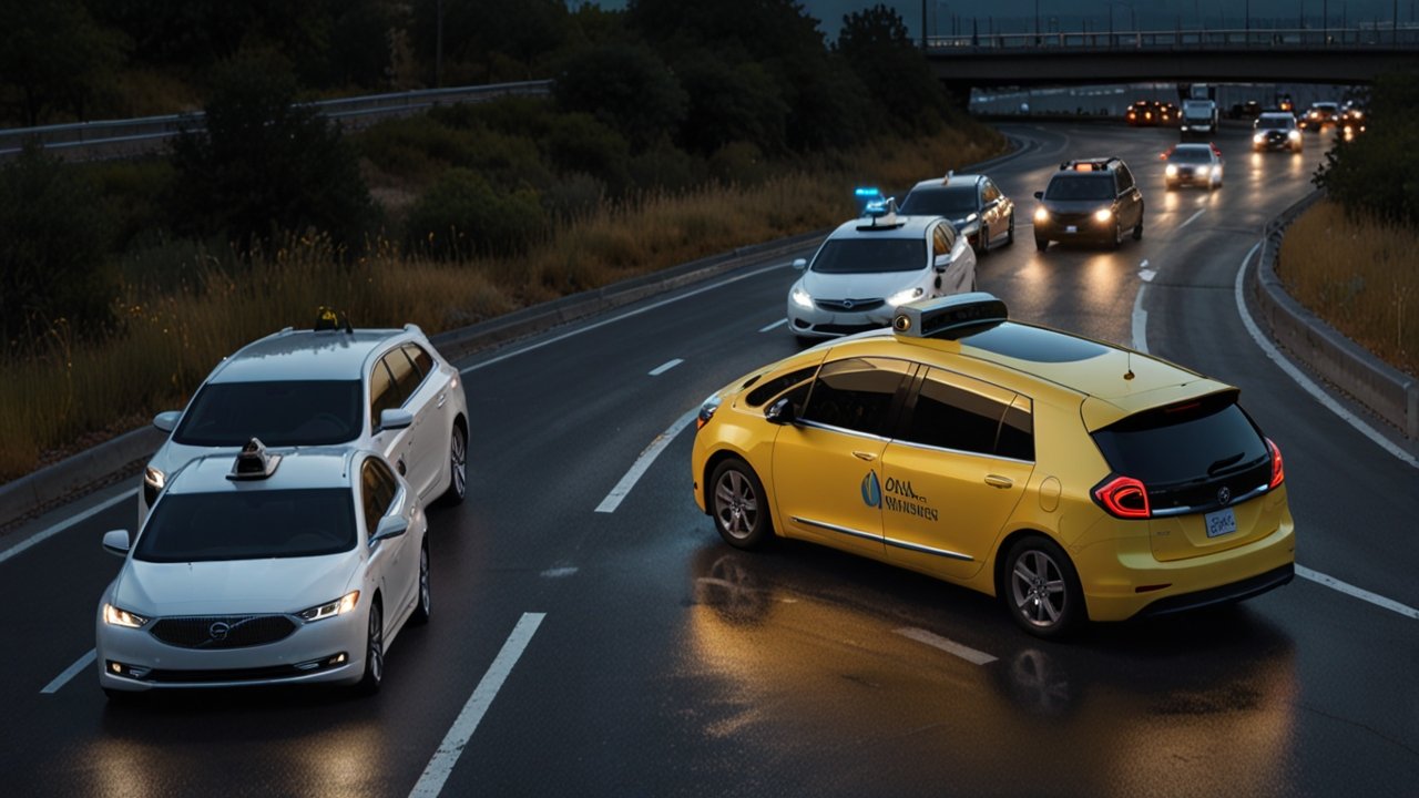 Modern autonomous fleet control center with vehicle coordination systems, routing optimization, and fleet management analytics