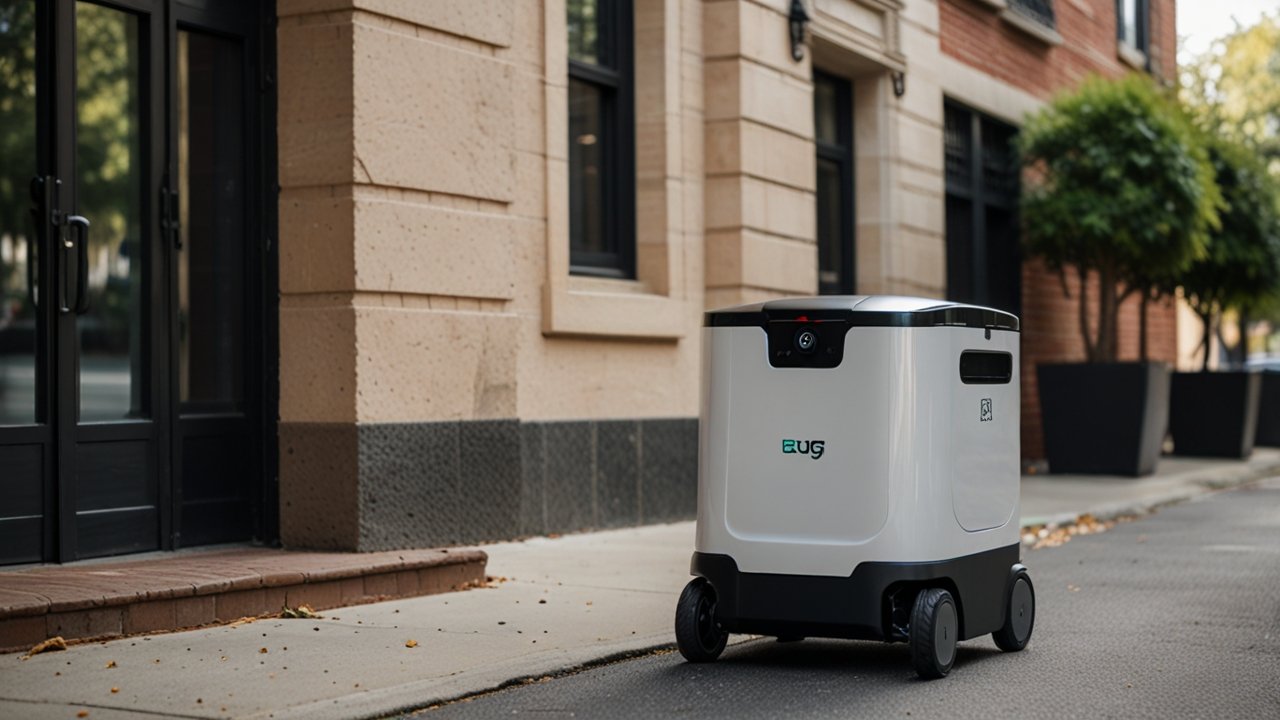 Modern delivery robot deployment with autonomous ground vehicles, navigation systems, and last-mile logistics automation