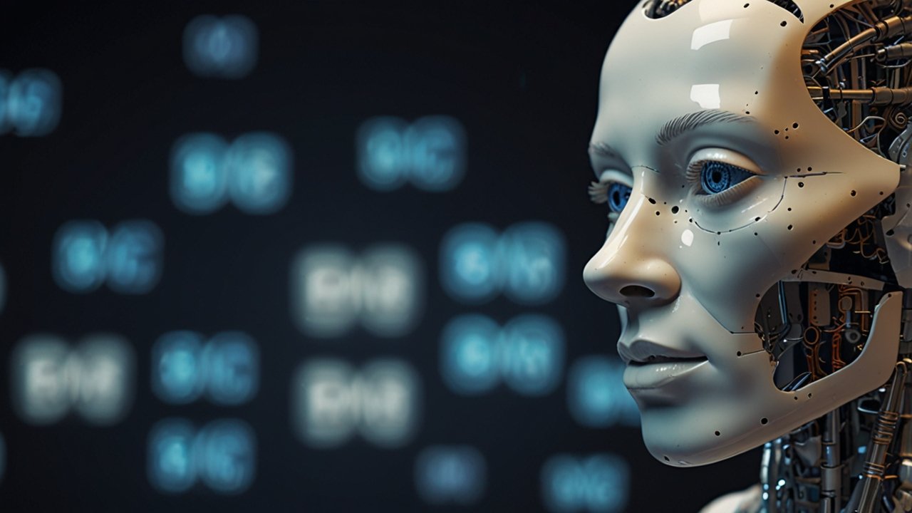 Advanced natural language processing laboratory with semantic analysis systems, text comprehension displays, and communication AI technology