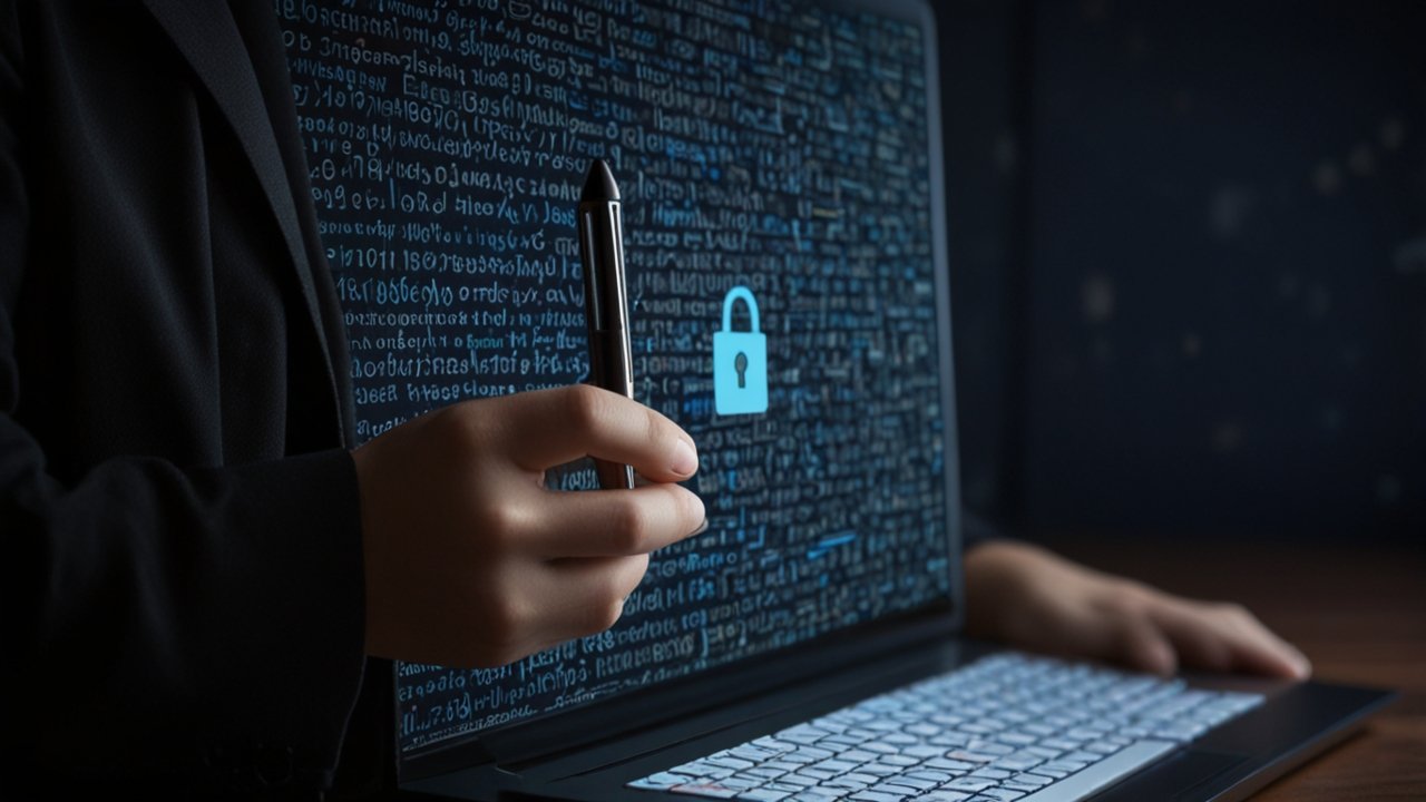 Modern privacy protection center with digital security interfaces, data protection systems, and user rights management displays