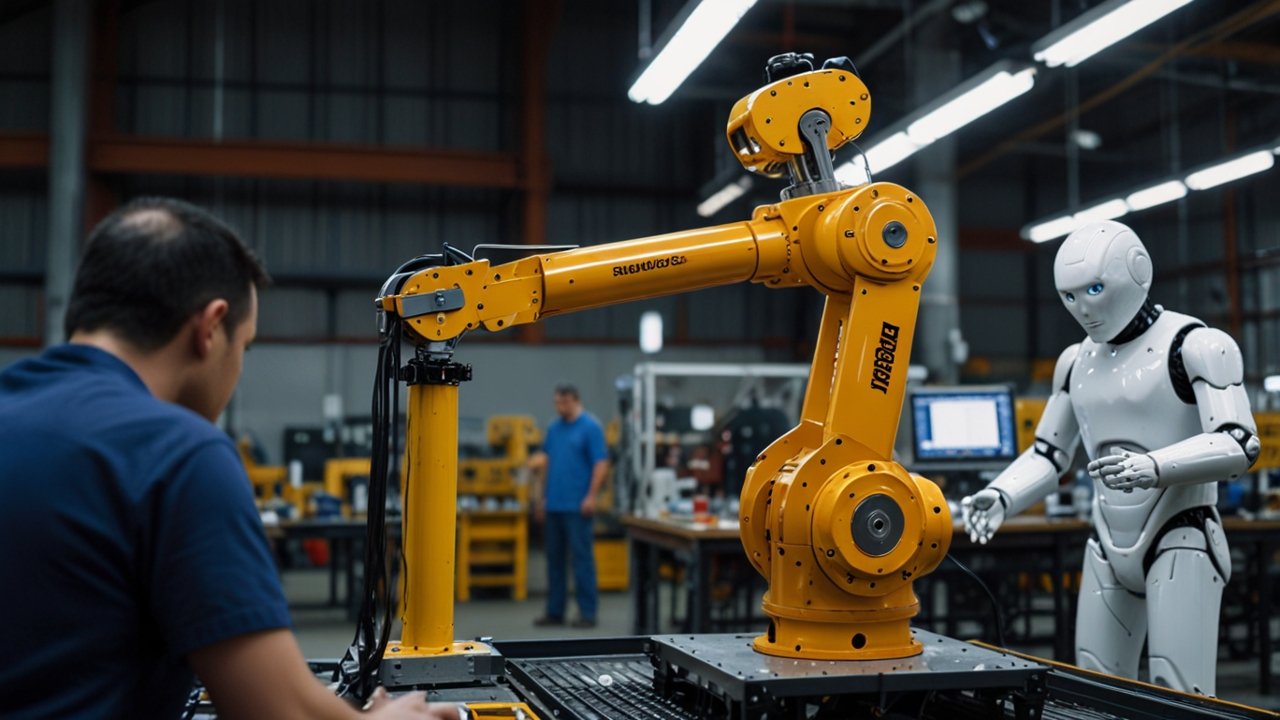 Professional robotics safety facility with compliance testing, security protocol demonstrations, and automation safety standards displays