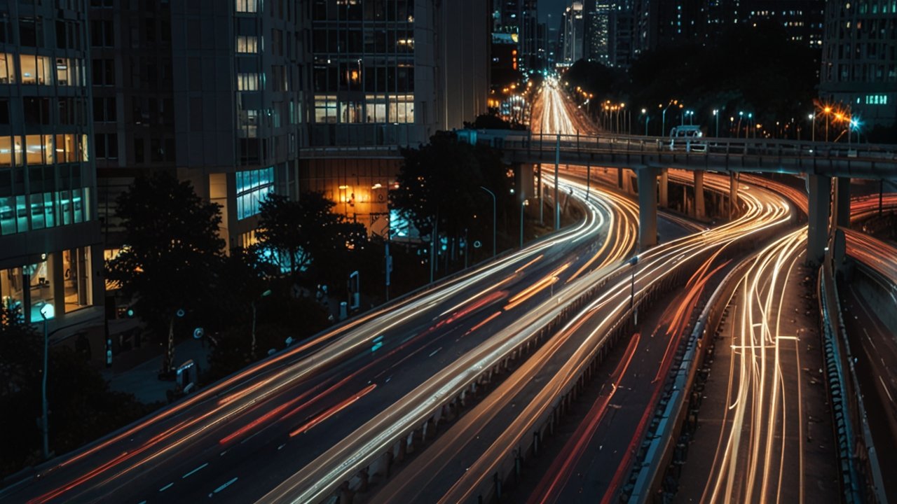 Modern traffic management center with flow optimization systems, smart transportation displays, and urban mobility coordination technology