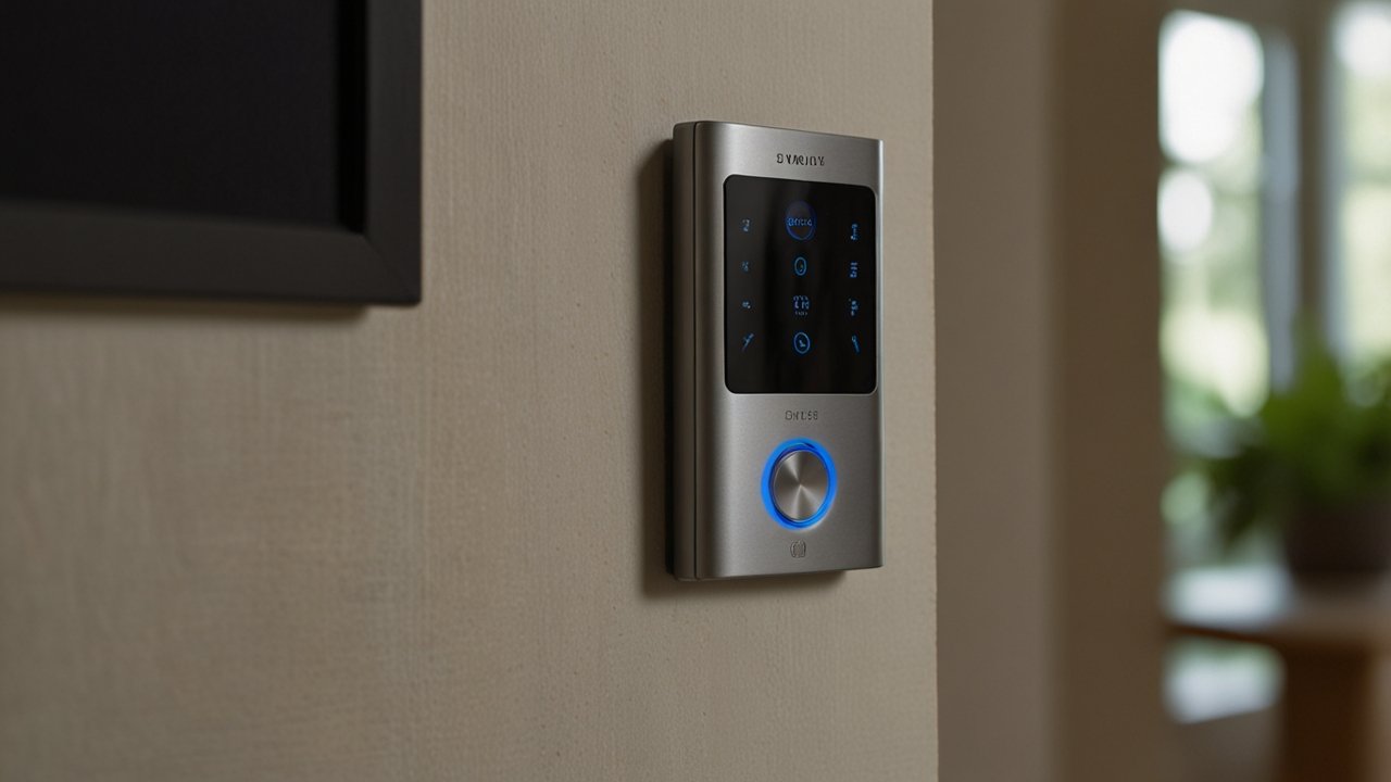 Modern smart home setup with voice-activated devices, hands-free control interfaces, and intelligent audio systems throughout living spaces